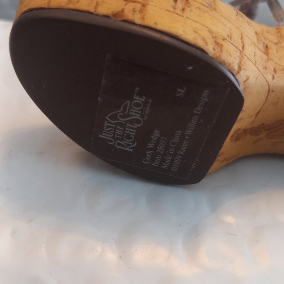 Just The Right Shoe By Raine Cork Wedge Mini Figurine 25093 - Picture 9 of 9